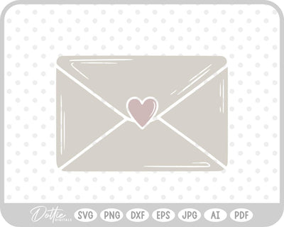 Love Letter Envelope SVG DottieDigitals 
