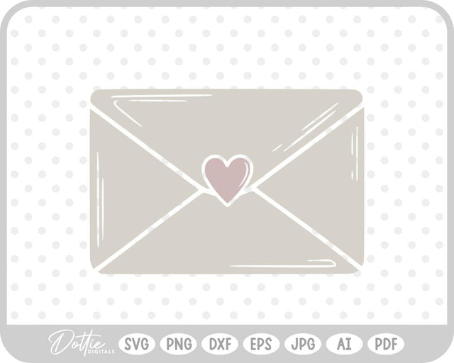 Love Letter Envelope SVG DottieDigitals 