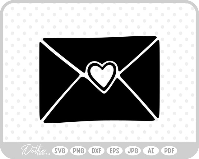 Love Letter Envelope SVG DottieDigitals 