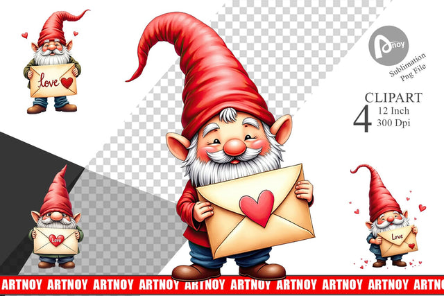 Love Letter Gnome Clipart Sublimation artnoy 