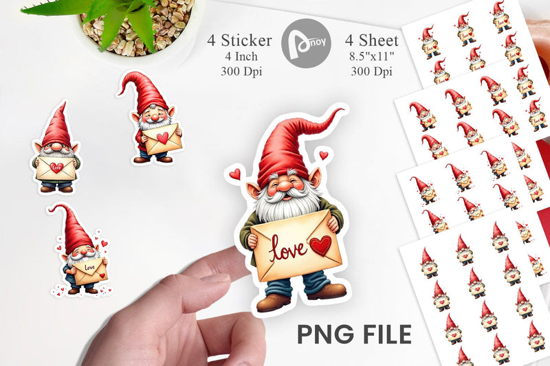 Love Letter Gnome Sticker Sublimation artnoy 
