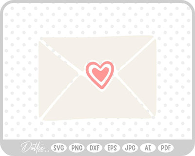 Love Letter Heart Envelope SVG DottieDigitals 