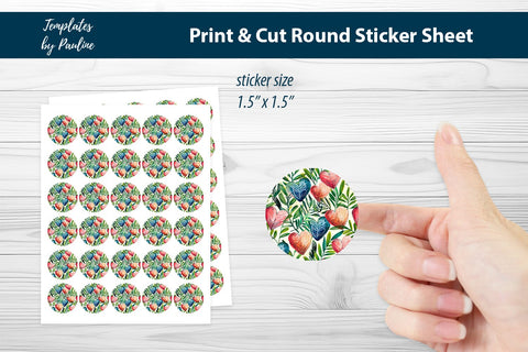 Love Letter Heart Round Sticker Sheet SVG Templates by Pauline 