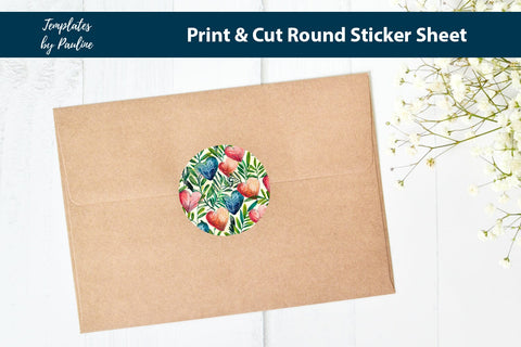 Love Letter Heart Round Sticker Sheet SVG Templates by Pauline 