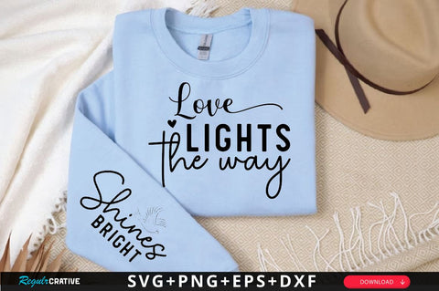 Love Lights the Way Sleeve SVG Design, Christian Sleeve SVG, Faith SVG Design, Jesus Sleeve SVG SVG Regulrcrative 