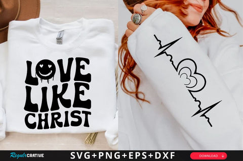 Love Like Christ Sleeve SVG Design, Christian Sleeve SVG, Faith SVG Design, Jesus Sleeve SVG SVG Regulrcrative 