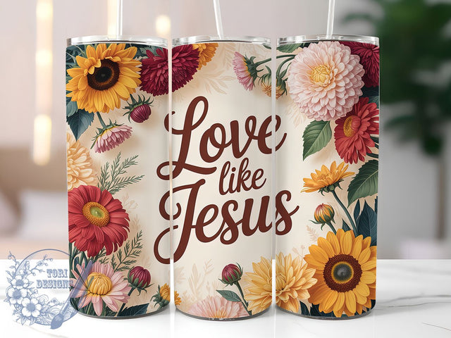 Love Like Jesus 20oz Tumbler, Christian Faith Sublimation PNG, Inspirational Religious Design, Faith Based Tumbler Wrap, 20oz Christian Sublimation, Spiritual Quote PNG, Motivational Jesus Wrap Sublimation ToriDesigns 