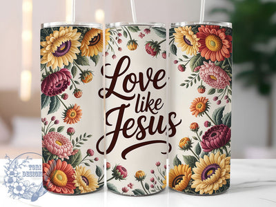 Love Like Jesus 20oz Tumbler, Christian Faith Sublimation PNG, Inspirational Religious Design, Faith Based Tumbler Wrap, 20oz Christian Sublimation, Spiritual Quote PNG, Motivational Jesus Wrap Sublimation ToriDesigns 