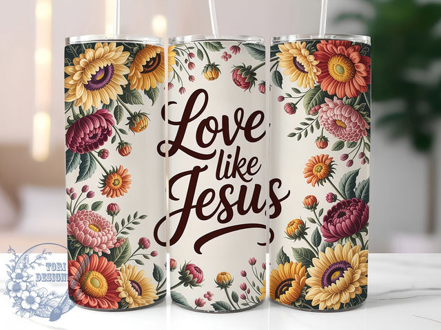 Love Like Jesus 20oz Tumbler, Christian Faith Sublimation PNG, Inspirational Religious Design, Faith Based Tumbler Wrap, 20oz Christian Sublimation, Spiritual Quote PNG, Motivational Jesus Wrap Sublimation ToriDesigns 