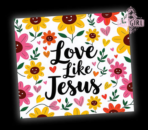 Love Like Jesus 20oz Tumbler Wrap Sublimation Design, Straight Tapered Tumbler Wrap, Retro Christian Tumbler Png, Instant Digital Download Sublimation SvggirlplusArt 