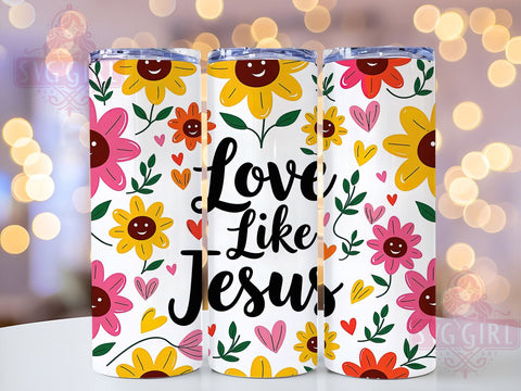 Love Like Jesus 20oz Tumbler Wrap Sublimation Design, Straight Tapered Tumbler Wrap, Retro Christian Tumbler Png, Instant Digital Download Sublimation SvggirlplusArt 