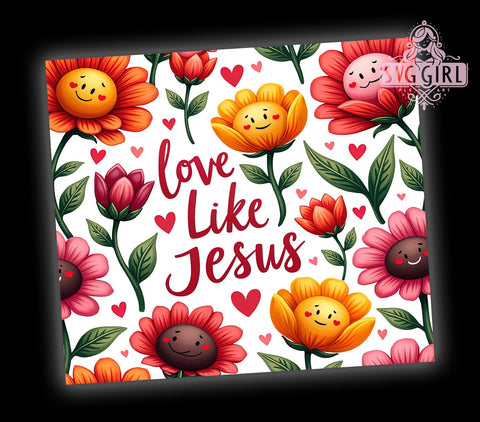 Love Like Jesus 20oz Tumbler Wrap Sublimation Design, Straight Tapered Tumbler Wrap, Retro Christian Tumbler Png, Instant Digital Download Sublimation SvggirlplusArt 