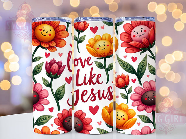 Love Like Jesus 20oz Tumbler Wrap Sublimation Design, Straight Tapered Tumbler Wrap, Retro Christian Tumbler Png, Instant Digital Download Sublimation SvggirlplusArt 