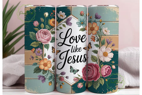 Love Like Jesus 20oz Tumbler Wrap Sublimation PixelChick 