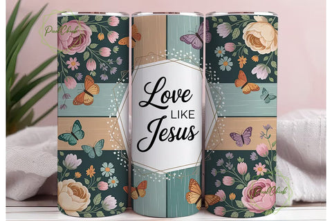 Love Like Jesus 20oz Tumbler Wrap Sublimation PixelChick 