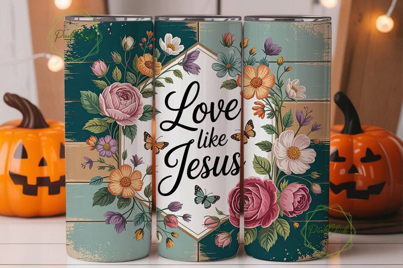 Love Like Jesus 20oz Tumbler Wrap Sublimation PixelChick 