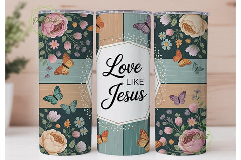 Love Like Jesus 20oz Tumbler Wrap Sublimation PixelChick 