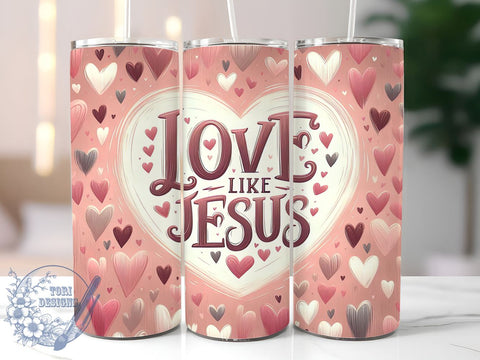 Love Like Jesus, Christian Tumbler, 20oz Tumbler Wrap, Inspirational Drinkware, Faith Based Gifts, Bible Verse Tumbler, Religious Sublimation Design Sublimation ToriDesigns 
