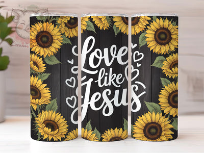 Love Like Jesus Flower 20oz Tumbler, Faith Gift, Sublimation Wrap, Christian Mug, 20oz Tumbler Design, Love Like Jesus Quote, Inspirational Flower Theme Sublimation Lara' s Designs 