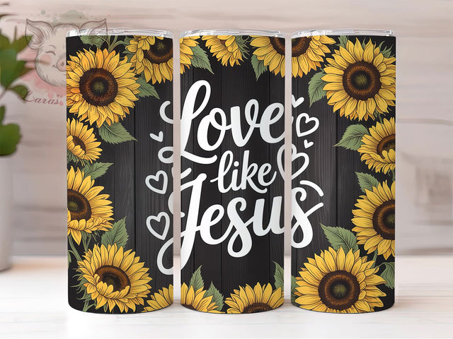 Love Like Jesus Flower 20oz Tumbler, Faith Gift, Sublimation Wrap, Christian Mug, 20oz Tumbler Design, Love Like Jesus Quote, Inspirational Flower Theme Sublimation Lara' s Designs 