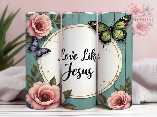 Love Like Jesus Tumbler, Religious Butterfly Tumbler Wrap, 20oz Sublimation Design, Christian Drinkware, Digital Download Tumbler, Inspirational Tumbler Art, Bible Verse Sublimation Li Zamperini 