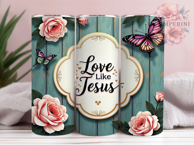 Love Like Jesus Tumbler, Religious Butterfly Tumbler Wrap, 20oz Sublimation Design, Christian Drinkware, Digital Download Tumbler, Inspirational Tumbler Art, Bible Verse Sublimation Li Zamperini 