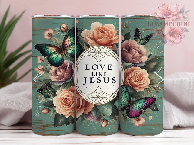 Love Like Jesus Tumbler, Religious Butterfly Tumbler Wrap, 20oz Sublimation Design, Christian Drinkware, Digital Download Tumbler, Inspirational Tumbler Art, Bible Verse Sublimation Li Zamperini 