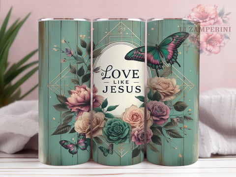 Love Like Jesus Tumbler, Religious Butterfly Tumbler Wrap, 20oz Sublimation Design, Christian Drinkware, Digital Download Tumbler, Inspirational Tumbler Art, Bible Verse Sublimation Li Zamperini 