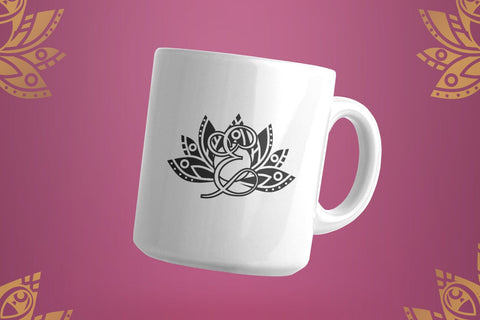 Love Lotus Mandala Monogram Font Dm Letter Studio 