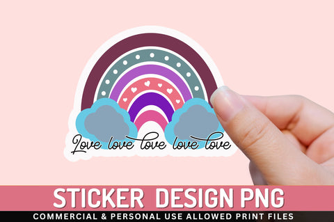 Love love love love love Sticker Design Sublimation Regulrcrative 