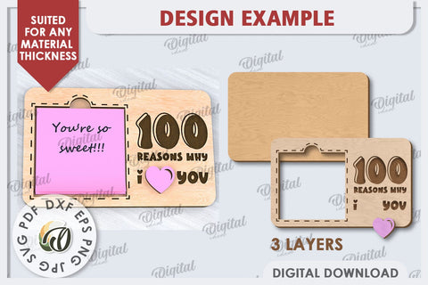 Love Message Note Holder Laser Cut. Love Sign SVG SVG Evgenyia Guschina 