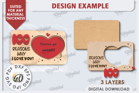 Love Message Note Holder Laser Cut. Love Sign SVG SVG Evgenyia Guschina 