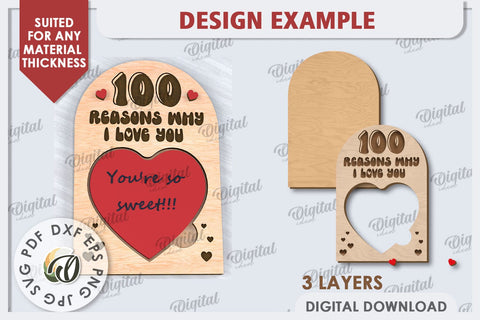 Love Message Note Holder Laser Cut. Love Sign SVG SVG Evgenyia Guschina 