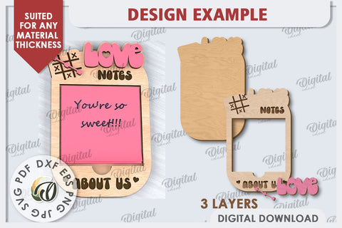 Love Message Note Holder Laser Cut. Love Sign SVG SVG Evgenyia Guschina 