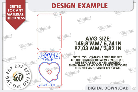 Love Message Note Holder Laser Cut. Love Sign SVG SVG Evgenyia Guschina 