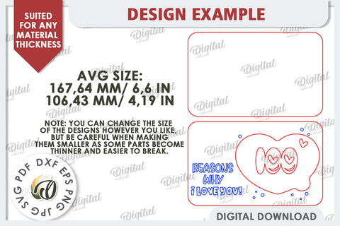 Love Message Note Holder Laser Cut. Love Sign SVG SVG Evgenyia Guschina 