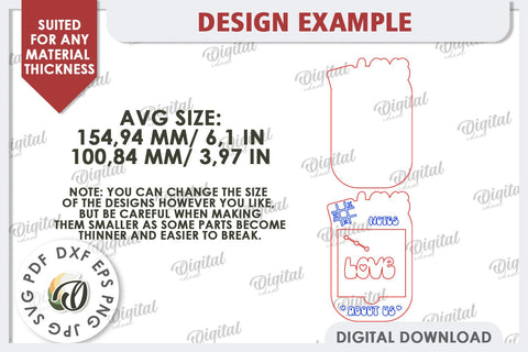 Love Message Note Holder Laser Cut. Love Sign SVG SVG Evgenyia Guschina 