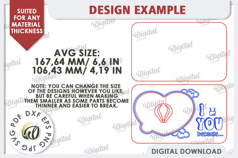 Love Message Note Holder Laser Cut. Love Sign SVG SVG Evgenyia Guschina 