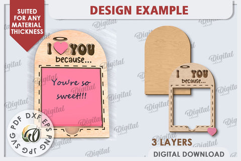 Love Message Note Holder Laser Cut. Love Sign SVG SVG Evgenyia Guschina 