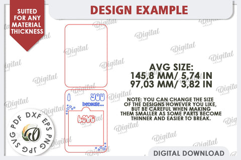 Love Message Note Holder Laser Cut. Love Sign SVG SVG Evgenyia Guschina 