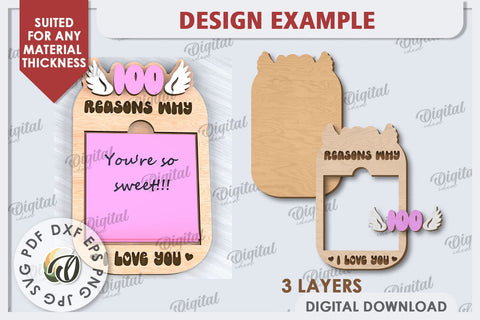 Love Message Note Holders Laser Cut Bundle. Love SVG SVG Evgenyia Guschina 