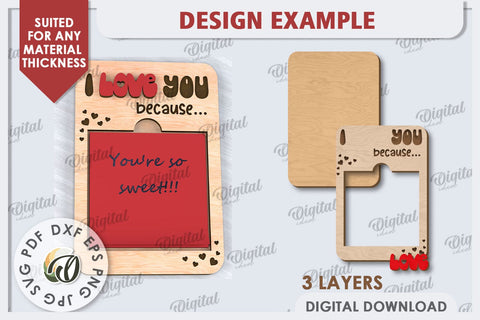 Love Message Note Holders Laser Cut Bundle. Love SVG SVG Evgenyia Guschina 