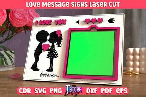 Love Message Signs Bundle | Note Pad Holder | Notes | Sticky Note Holder | CNC Files SVG The T Store Design 