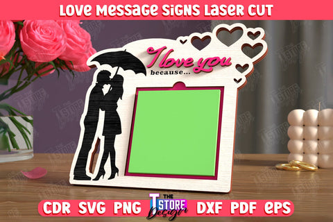 Love Message Signs Bundle | Note Pad Holder | Notes | Sticky Note Holder | CNC Files SVG The T Store Design 