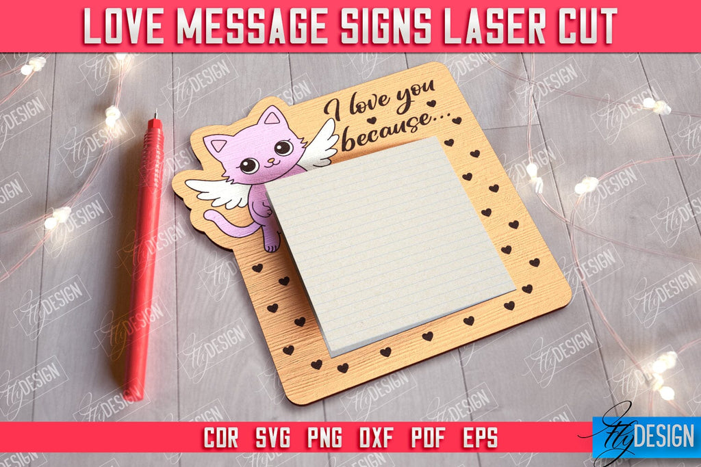Love Message Signs | Note Pad Holder | Notes | Sticky Note Holder | CNC ...