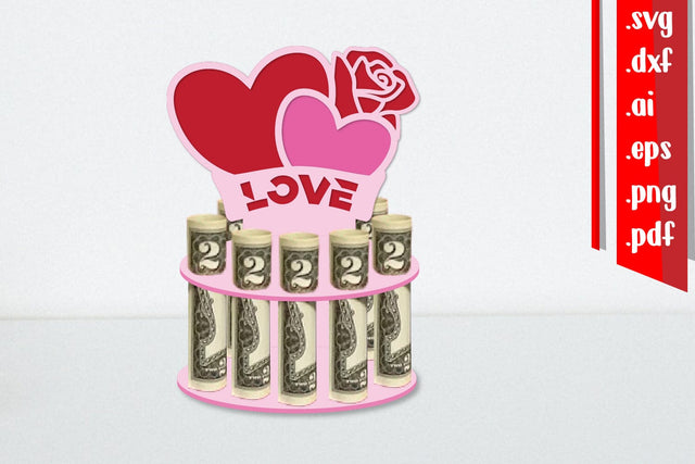 LOVE Money Cake Holder Paper Cut 3D Paper zafrans studio 