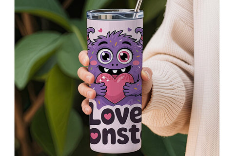 Love Monster 20oz Tumbler Wrap Sublimation DesignSVG 