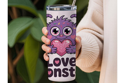 Love Monster 20oz Tumbler Wrap Sublimation DesignSVG 