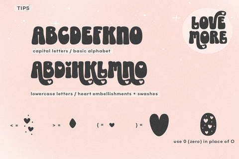 Love More - Retro Valentine's Day Font Font KA Designs 