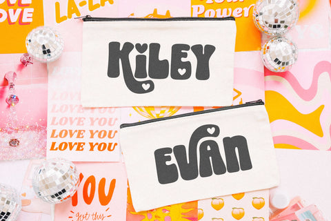Love More - Retro Valentine's Day Font Font KA Designs 